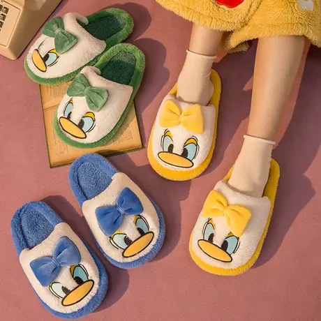 棉拖鞋女秋冬情侣居家室内可爱毛绒半包跟防滑保暖家用月子拖鞋男商品大图