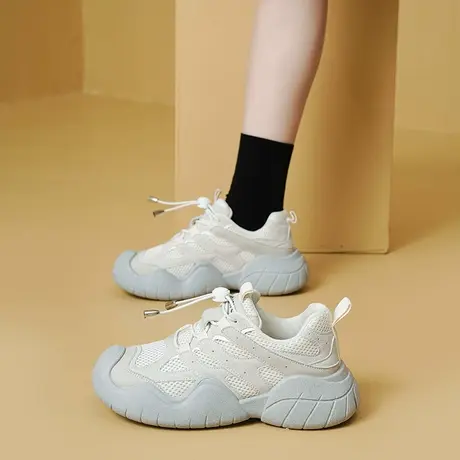 网红老爹鞋女2023秋季新款小众设计运动鞋轻便软底旅游鞋子一脚蹬商品大图