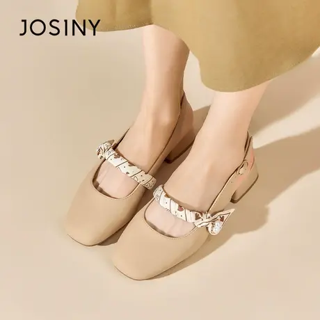Josiny/卓诗尼女神推荐~新款玛丽珍女鞋2023夏季一字带方头单鞋女商品大图