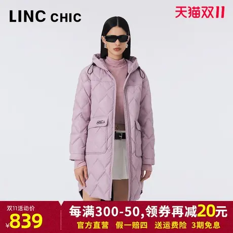 LINCCHIC金羽杰羽绒服女2023年秋冬新款轻暖中长款外套Y23806180商品大图