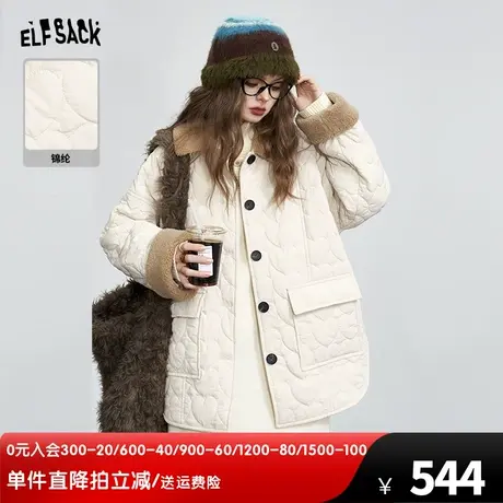 妖精的口袋复古薄款棉衣女2023冬季新款宽松保暖小个子设计感棉服图片