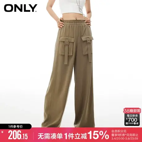 ONLY秋季宽松显瘦阔腿裤垂顺西装工装休闲裤女|123214035商品大图