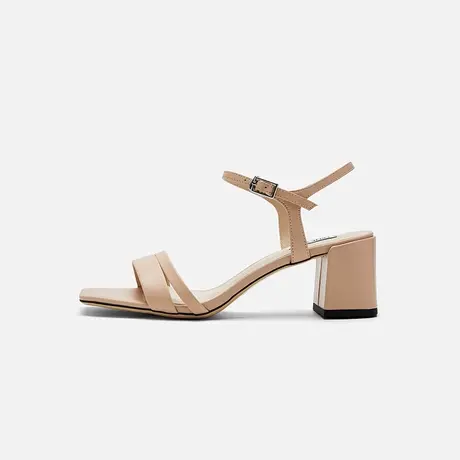 Nine West/玖熙2025年夏季新款一字带凉鞋女露趾高跟粗跟法式凉鞋图片