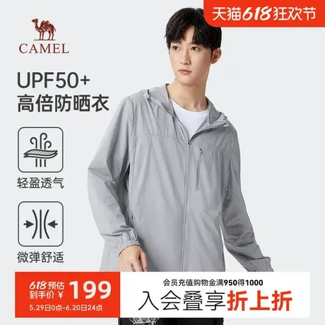 骆驼男装防晒服2025年夏季新款遮阳凉感透气防紫外线防晒皮肤衣男商品大图