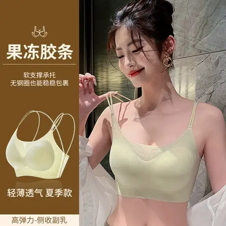 无痕u型交叉美背抹胸内衣女夏季薄款小胸聚拢2024新款爆款文胸罩商品大图