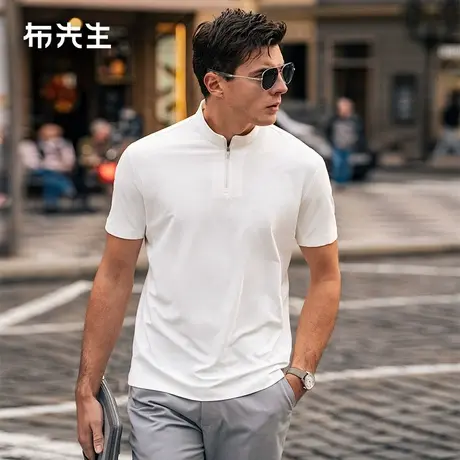 MrBu布先生个性机能风短袖t恤2025春夏拉链立领速干上衣男AT16028商品大图
