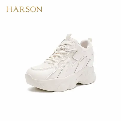 哈森时尚内增高老爹鞋女鞋网面透气运动休闲2025秋新品HCL252902图片