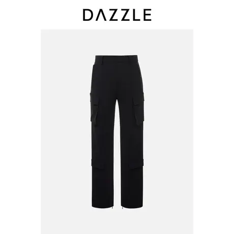 DAZZLE地素奥莱工装休闲裤23夏季新款黑色简约宽松直筒运动裤子图片