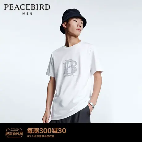 【商场同款】 太平鸟男装 2023夏季新款刺绣休闲T恤 B1DAD2407图片
