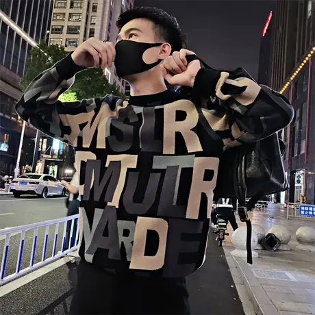 冬装高级感设计感毛衣男秋冬季字母提花内搭针织衫线衣个性体恤商品大图