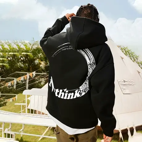 Nuthink欧美潮牌高街字母连帽卫衣男中性风潮流宽松大码春季外套商品大图