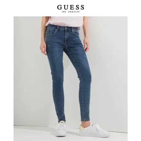 GUESS 女士磨白通勤舒适直筒牛仔裤-YM1D8064商品大图