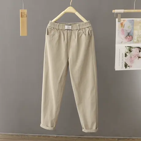 2024秋季新款直筒宽松显瘦小脚裤女工装萝卜裤春秋高腰九分休闲裤图片