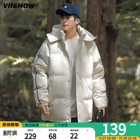 VIISHOW美式拼接棉衣外套男冬季潮牌宽户外松运动棉服加厚面包服图片