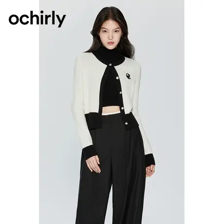 【进口发热超细绵羊毛】欧时力肌理感小香风针织外套开衫女23春图片