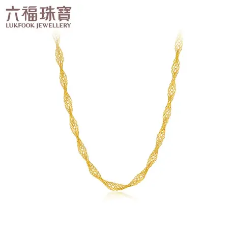 六福珠宝菱境水波黄金项链时尚女光影金套链5G足金计价GJGTBN0027图片