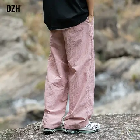 男士美式伞兵裤休闲粉色裤子男款百搭2024年春季直筒裤男宽松长裤商品大图