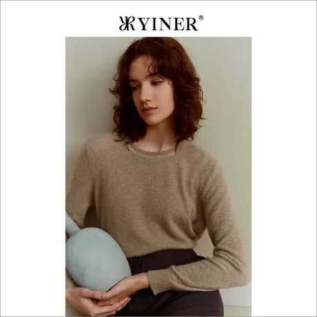 【裸感羊绒】YINER音儿女装冬季绵羊毛针织衫套头上衣商品大图