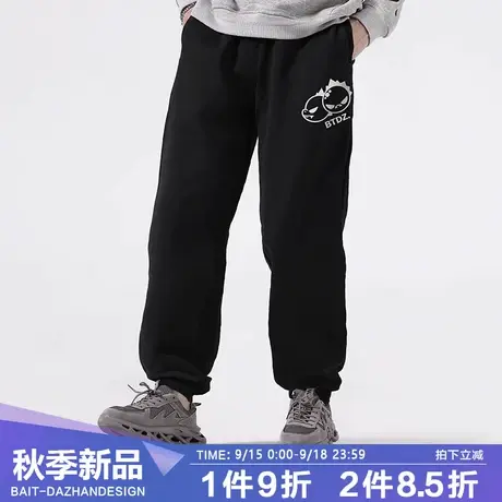 休闲裤男款裤子ins高街潮欧美vibe运动休闲秋季黑色宽松束脚卫裤商品大图