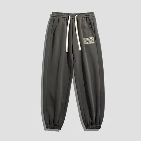 秋季男款美式运动卫裤春秋款男裤子2023新款高级感针织休闲裤男装商品大图