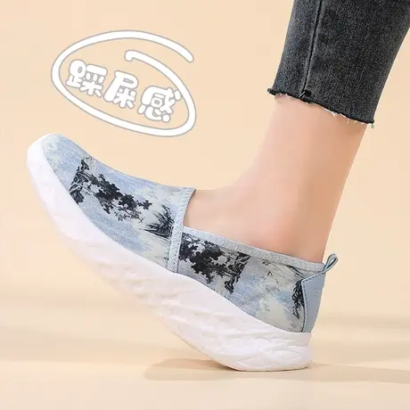 老北京布鞋女2024春季一脚蹬舒适妈妈鞋踩屎感软底单鞋大码41-43商品大图