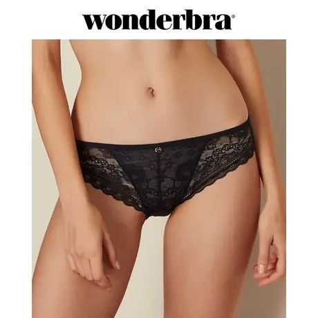 wonderbra藏青色蕾丝舒适性感三角无痕透气女士内裤图片