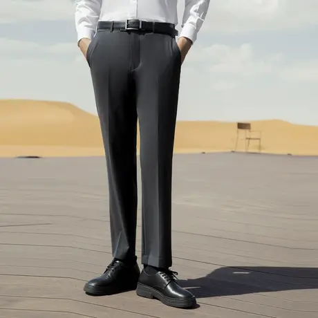 雅戈尔奥莱 男装可机洗羊毛西裤西长裤秋冬商务休闲羊商品大图