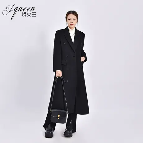 毛呢西装大衣女秋季新款气质时尚高级感收腰中长款正肩西服外套商品大图