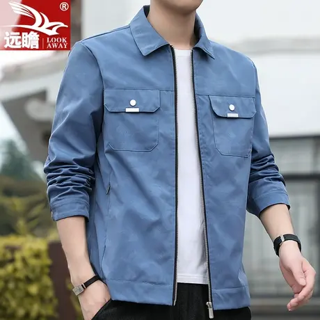 外套男春秋季2023新款中青年男士上衣服翻领修身百搭休闲夹克男装商品大图