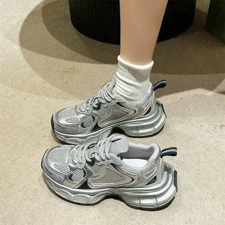 老爹鞋女2024年春秋季新款ins超火厚底单鞋小个子增高运动休闲鞋图片