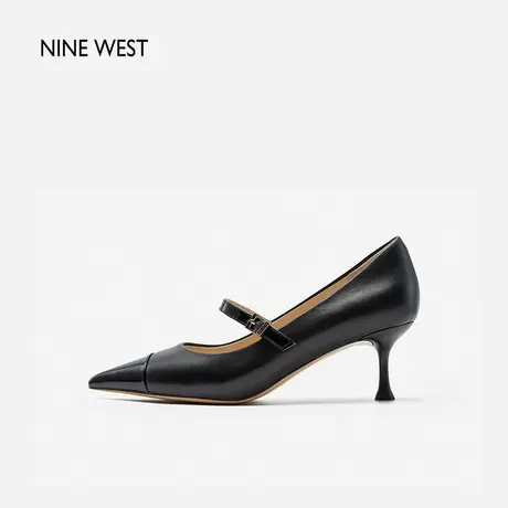 Nine West/玖熙不眠胭脂一字带小猫跟单鞋女2025新款玛丽珍高跟鞋商品大图