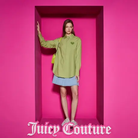Juicy Couture橘滋23新款抹茶女装立体牙刷绣长袖衬衫商品大图