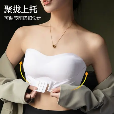 无肩带美背内衣女防滑聚拢小胸文胸爆款21新款裹胸抹胸夏季薄款T图片