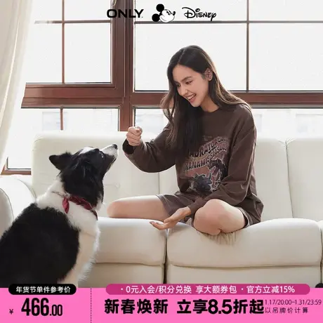ONLY2024春季新款DISNEY联名款印花宽松圆领长袖T恤女|124102007商品大图