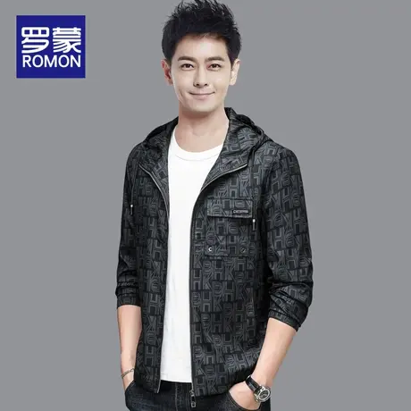 罗蒙春季男士外套2024新款时尚潮流休闲夹克男装春秋款连帽上衣服图片