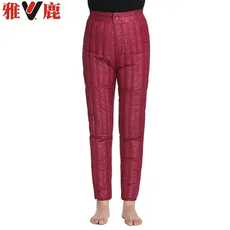 雅鹿中老年女士羽绒裤内胆修身加厚大码宽松高腰内穿保暖裤妈妈装图片