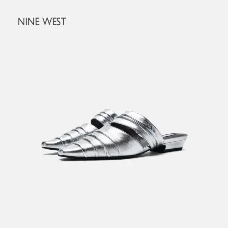 【商场同款】Nine West/玖熙穆勒鞋女低跟气质单鞋尖头包头凉鞋图片