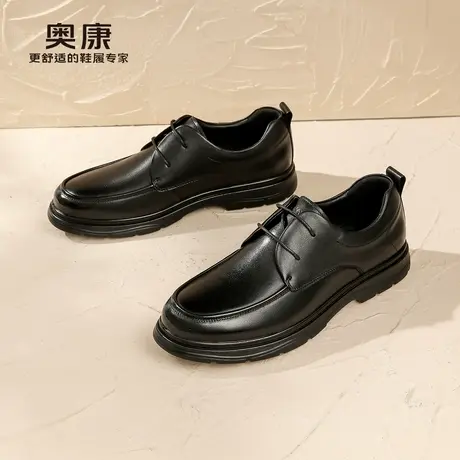 奥康男鞋2025春季新款真皮系带商务正装皮鞋英伦风结婚新郎德比鞋商品大图