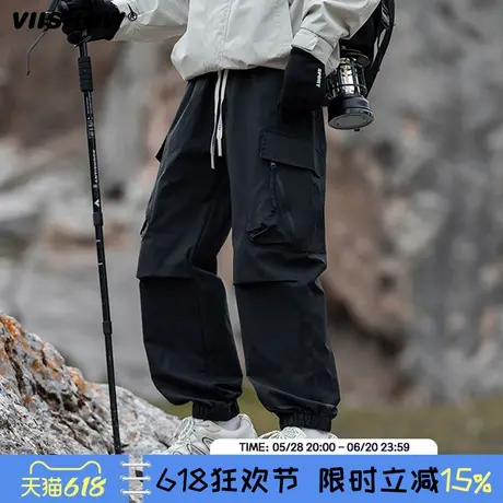 VIISHOW山系伞兵工装裤男秋季潮牌2024新款美式宽松户外冲锋长裤商品大图