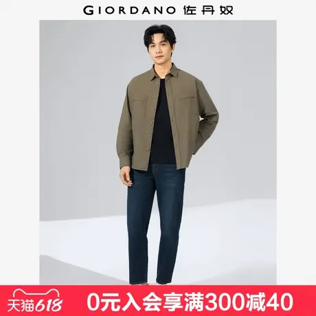 【商场同款】佐丹奴裤子男洗水复古字母皮牌中腰牛仔长裤01115015商品大图