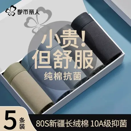 都市丽人男士内裤纯棉抗菌2025新款平角短裤头男生透气四角底裤衩商品大图