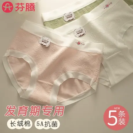 芬腾女童内裤纯棉抗菌发育期女孩高中初中生学生大童青少年三角裤商品大图