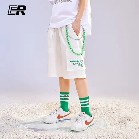 ER工装大口袋短裤宽松休闲直筒裤潮牌情侣五分裤图片