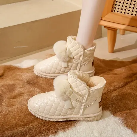 东北雪地靴女冬2023新款洋气时尚棉鞋加绒加厚短靴防水防滑女鞋子商品大图