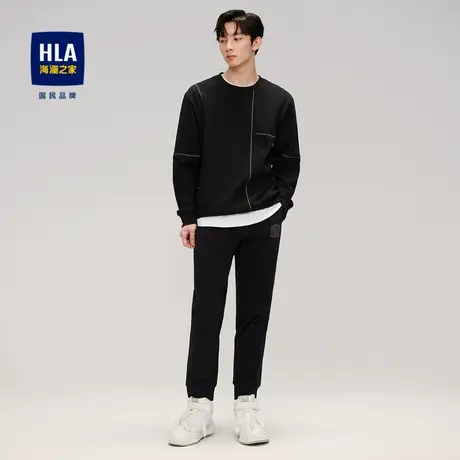 HLA/海澜之家2023工装风卫衣圆领微弹时尚休闲套头衫男商品大图