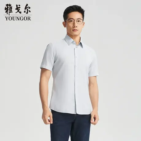 【商场同款】雅戈尔男士短袖衬衫夏季新款官方商务休闲短袖衬衫男商品大图