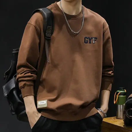 重磅潮牌卫衣男秋冬款圆领男款字母刺绣衣服秋季2023新款长袖大码商品大图