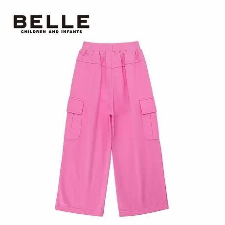 百丽童装belle儿童长裤2026春季新款长款休闲裤百搭女童阔腿裤子图片