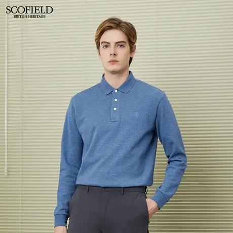 SCOFIELD 美式复古polo衫春商场同棉质长袖polo衫商务休闲绅士男商品大图