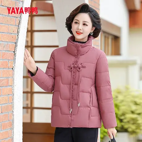 鸭鸭羽绒服女2023年冬季新品妈妈装中老年短款加厚保暖外套Y图片